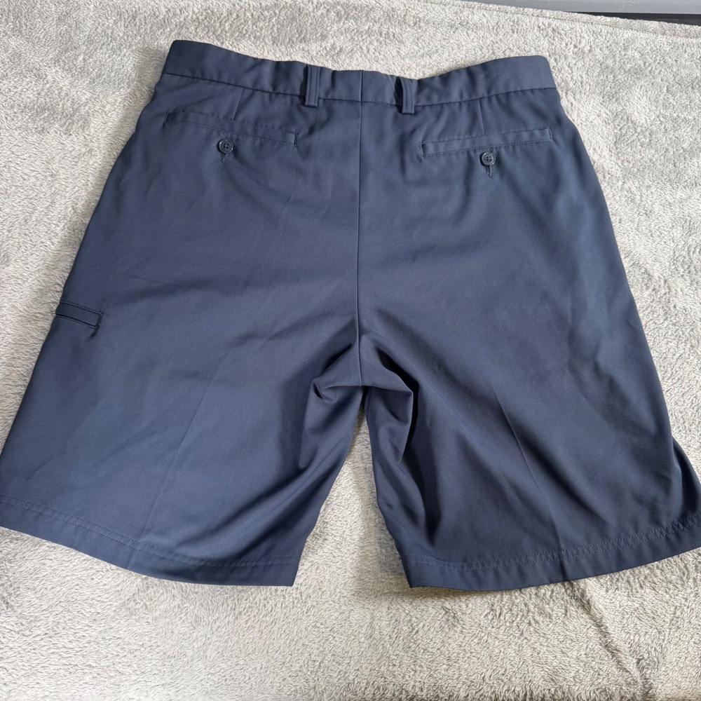 Pebble Beach Performance Golf Shorts Mens 34 Navy Blue Flat Front Utility Pocket - Picture 4 of 8